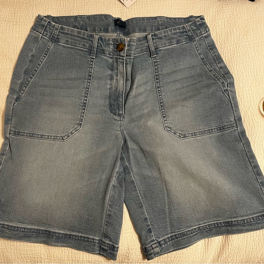 J. Jill Blue Bermuda Shorts Relaxed Fit